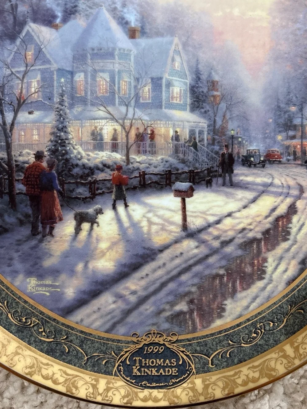 Vintage 1999 Thomas Kinkade Holiday Gathering Bradford Exchange Collector Plate